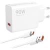 Kryolithm Caricatore Rapido Turbo 90W per Xiaomi 15, 14 Ultra, POCO F6, X7 Pro, F7 Pro, Red-mi Note 14 con Cavo USB C 2M 6A, Caricatore USB C con Cavo Ricarica Veloce Compatibile con Dispositivi USB-C