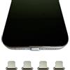 QUITECO Tappi Antipolvere per iPhone 14/13/12/11/XS MAX/XR/XS/X/8/7 [4 Pezzi] Tappini di Protezione Connettore di Ricarica (Argento)
