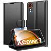 Eirltiy Cover per Samsung Galaxy Xcover 7 Portafoglio Pelle PU Premium, Custodia Scomparti Carte Antiurto Protettiva Case con 1 Vetro Temperato, Nero
