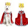 Puluole Costume da Re per Cani di Taglia Grande, Costume di Halloween per Cani e Gatti (L)