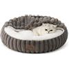 COZY KISS Cuccia-Lettino Invernale per Gatti con Coperta, Letti Donut Morbidi per Cani di Piccola Taglia, Calda Tana Antiansia per Gatti, Pelliccia Sintetica, Lavabile, 58x58x15cm, Grigio