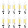 HUAMu Lampadina a filamento E14 4W a LED, Lampadina a bulbo a candela Edison C35 Edison, Lampadina a incandescenza da 40W Equivalente, Base E14, Bianco freddo 6500K, AC220-240V, 10 pz.