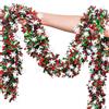 LATERN 10M Ghirlanda di Orpelli Natalizi con Fiocchi di Neve, Rosso Verde Festoni Metallico Orpello Scintillante Grosso Ghirlanda Spessa Lucida per L'albero di Natale Inverno Vacanza Festa Decorazione