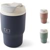MONBENTO - Tazza Termica da Viaggio Travel Mug S blu Infinity - Bicchiere Termico con Cannuccia 360 ml - Mantiene Bevande Calde/Fredde - Tumbler con Tappo a Doppia Apertura - Perfetto per Caffè, Tè