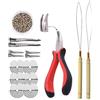 YANTAISIYU Kit di extension per capelli: 500 pezzi 2.5mm nano anelli, I-tip pinze per capelli, ago extension (biondo grigio)