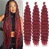 Samtress Deep Wave Crochet Hair 3 confezioni Ocean Wave Crochet Hair Synthetic 18 Inch Curly Wavy Hair for Boho Braids Extensions for Women (#BUG)