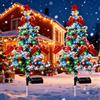 Quintrost Albero di Natale Luci Solari da Esterno Giardino, 2 Pezzi Alberi di Natale con LED Catena Luminosa IP65 Impermeabile, Lampade Decorazioni Natalizie per Cortile Prato Piscina Patio Feste