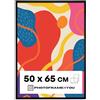 Photoframe4you - Cornice per foto 50x65 cm nera -Vetro acrilico infrangibile - Cornice da parete in plastica resistente per foto, poster, puzzle e certificati - Prodotta in Europa - Nancy