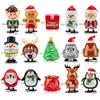 LATERN 15 Pezzi Giocattoli a Carica Natalizi, 5CM x 7CM Giocattoli a Orologeria Natalizi Babbo Natale Pupazzo di Neve Pinguini Giocattolo che Salta Cammina per Natale Calza Festa Sacchetto Riempimento