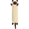 SNOWOLF Gatto Morbido Cuscino Peluche Lungo Tiro per Dormire Cotone Gattino Ripiene Carino Peluche Bambola Giocattolo Regalo per Bambini Fidanzata (Beige, 90cm)