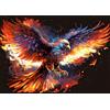 Ulmer Puzzleschmiede - Puzzle fantasy 1000 pezzi uccello da fuoco - Imponente aquila su fiamme luminose come simbolo Phoenix - Qualità puzzle Made in Germany