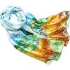 Prettystern Donna 160cm Sciarpa Arte Colorata a spalla Di Seta Lunga Foulard in Seta Pura Stampe D'arte Regalo Idee Campo Grano Con Cipresso P943