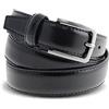 La Bottega del Calzolaio Cintura in pelle di vitello nera 3 cm semi lucida da uomo per cerimonie elegante artigianale made in Italy (115 cm (46/48-48/50 EU))