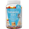 VITALDIN Gommose Multivitaminiche Bambini Senza Zuccheri - 70uds | Gummies Vegane senza Zuccheri con Vitamine A, C, D, E, B6, B12 e Zinco; Supporto Immunitario ed Energia; 1 Mese; Frutta.