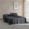 Calvin Klein - Lenzuola matrimoniale, lussuosamente morbido arredamento per la casa, moderno cotone melange jersey set di biancheria da letto (grigio metallizzato/grigio/mélange, Queen)