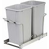 Knape & Vogt 28 x 55,9 x 47,6 cm. 27 Qt. Pattumiera in plastica con doppia chiusura ammortizzata estraibile in platino, con guide in acciaio