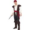 SMIFFYS Costume da pirata, marrón, foulard, parte superiore, pantaloni, cinta e copriscarpe Halloween