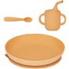 Babymoov Set Svezzamento per Neonato Babymoov Little Arty - Set Pappa in Silicone da 3 Pezzi, Bicchiere Antigoccia, Piatto con Ventosa e Cucchiaino, dai 9 mesi - Set regalo ideale