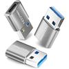 deleyCON Adattatore USB C (3 Pezzi) USB 3.0 5 Gbps - Presa USB-C A Spina USB-A - per iPhone Serie 17/16/15, iPad, Galaxy Serie S25/S24/S23, A56, A16, Laptop, Notebook, CarPlay ecc.