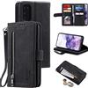 UEEBAI Custodia per Samsung Galaxy S20 FE 5G, Portafoglio in Pelle PU Retro Antiurto Flip Cover Antiurto con Slot per Schede Funzione Stand Chiusura Magnetica - Nero