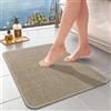 SOLIC Tappeto Bagno Assorbente,Tappetino Bagno in Lino,Antiscivolo Tappetini da Bagno con Fondo in Gomma,Tappetino da Doccia per Cucina,Baignoire (Beige, 40x60cm)