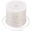 Craftdady Collana placcata in argento da 33 piedi per gioielli, 2,5 x 2 mm, per creazione di gioielli, bracciali, collane
