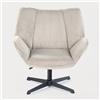 MEUBLE COSY Poltrona Imbottita Girevole Sedia da Salotto per Soggiorno Camera Ufficio Poltroncina Relax con Seduta Spessa Schienale e Braccioli in Velluto a Coste Taupe