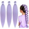 XIEXIESHER 3 PCS Viola Chiaro Extension Per Treccine Africane, 26 Treccia Capelli Extension Treccia, Capelli Sintetici Viola Intrecciati, Lunghi Intrecciati, per Cosplay