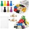 MUYAPAY 160 Pezzi Pedine Colorate Per Gioco in Legno, Giochi in Scatola, Dama, Gioco Halma, Ludo, 8 Colori (Rosso, Verde, Giallo, Blu, Bianco, Nero, Beige, Viola), con Borsa Portaoggetti