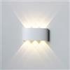 MOKEKA Applique LED da Esterno 6W LED Lampada da Parete in Alluminio, IP65 Impermeabile - Ideale per Decorazioni Esterno e interno (Bianco, Luce Naturale-4000K)