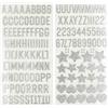 PaPIerDraCHeN Lettere e numeri autoadesivi in gommapiuma glitterata | ABC | per il crafting e la progettazione di coni scolastici, carte, candele e molto altro - DIY Letter Set - Silver