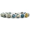 Samsara Bracciale Kailash Tibetano Buddista con Azzurrite del K2 - Bracciale Spirituale Benessere Mente e Corpo - Filo in cotone cerato Bianco (K2)