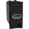 Bticino K4191A Caricatore USB con un ingresso tipo A, da installare nella placca Living Now, per ricaricare dispositivi elettronici fino a 15W, 1 modulo