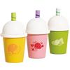 Le Toy Van Gioco educativo set 3 bicchieri giocattolo, per bambini dai 2 anni, bicchieri take away smoothie e succhi con cannuccia, giocattoli Montessori in legno naturale certificato FSC