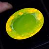 Naturale Neon Giallo Opale 50.00 CT Ovale Certificato Non Trattato Raro Loose