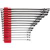 TEKTON Long Fixed/Flex Head 12-Point Ratcheting Box End Wrench Set with Modular Organizers, 14-Piece (6-19 mm) | WRB95303