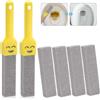 Zocipro 6Pcs Pietra Pomice per WC con 2 Manici, Pietra Pomice Sostituibile per WC, Pietra Naturale per la Pulizia del WC, Blocchetto per Pulire il Bagno, Piscina, Servizi Igienici