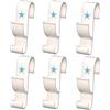 Generico Ganci per Termoarredo Bagno Appendino Design Italiano con Decoro a Stella - Scaldasalviette (6 Pezzi, Bianco)