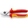 KNIPEX Cesoia per cavi cromata isolati con manici rivestiti in, 95 16 165 | materiale bicomponente, collaudati VDE 165 mm