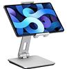 SHUOSUO Supporto per tablet regolabile e pieghevole, girevole a 360°, in alluminio pesante, per scrivania, compatibile con iPad Pro/Air/Mini, Galaxy Tab, Surface Pro, Kindle Fire (7-13), argento
