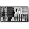 Victorinox Classic, Posate professionali, 12 pezzi, Lama extra seghettata, a forma di onda, 11 cm, Acciaio inossidabile, Nero