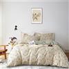 AMWAN Twin XL - Set copripiumino in cotone con motivo floreale bohémien, stile bohémien, con 4 nastri