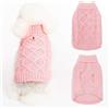 Mihachi Maglione a collo alto per cani, maglione invernale per cani, abbigliamento classico, lavorato a maglia, con foro per guinzaglio, per la stagione fredda