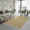 Jimri Fashion4Home Tappeto a pelo corto, boho Kelim, per soggiorno, camera da letto e cucina, per corridoio, cameretta dei bambini, Trio-oro bianco, 160 x 230 cm