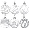 Kingrol Confezione da 6 palline in vetro da 8 cm, palline decorative per albero di Natale, da riempire, per progetti fai da te, Natale, matrimoni, feste, decorazioni per la casa