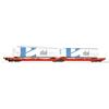 ROCO 77386 DB AG Sdggmrs 738 livrea rosso traffico, con 2 casse mobili 40' Ekol,