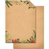 Logbuch-Verlag Foglio da lettere Natale kraft A4, 25 pezzi: set carta scrittura festiva, motivi natalizi rosso verde marrone, menù ristorante bar, cancelleria elegante, fogli decorativi per inviti e auguri