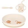 Babymoov Set Svezzamento per Neonato Babymoov Little Roar - Set Pappa in Silicone da 3 Pezzi, Bicchiere Antigoccia, Piatto con Ventosa e Cucchiaino, dai 9 mesi - Set regalo ideale