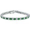 Bling Jewelry Verde Bianco Alternato Simulato Smeraldo Rotondo Cubic Zirconia 12,00 Ct 4 Prong Basket Set Solitario Aaa Cz Bracciale Da Tennis Per Le Donne Prom Sposa Placcato In Argento 7,5 Pollici