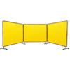 VEVOR Schermo per Saldatura, Schermi per Tende per Saldatura a 3 Pannelli da 6' x 8', Schermo di Protezione in Vinile Ignifugo su 12 Ruote Girevoli (6 bloccabili), Mobile Officina, Giallo